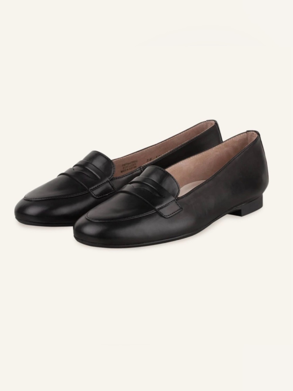 Paul Green Rimona Loafers crafted from black leather size 7 uk 9.5 USA